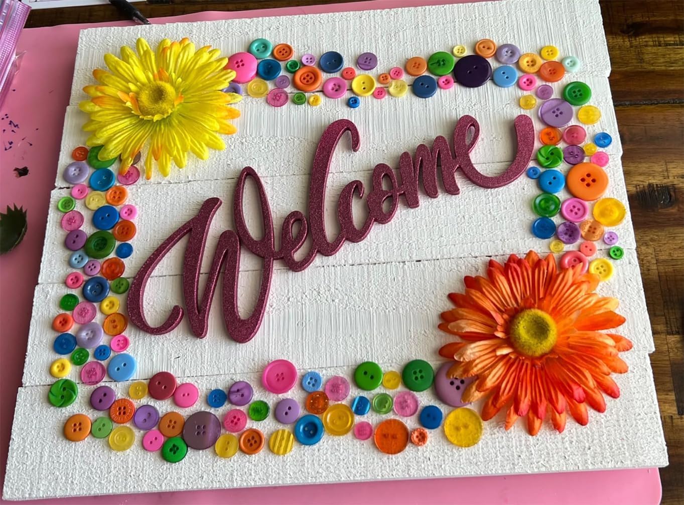 Wooden Welcome Sign Cutouts Pack of 5 Unfinished MDF Letters for DIY Painting & Rustic Home Decor 11.81 x 4.53